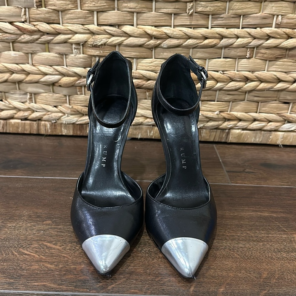 Black Heels with Metalic Toe